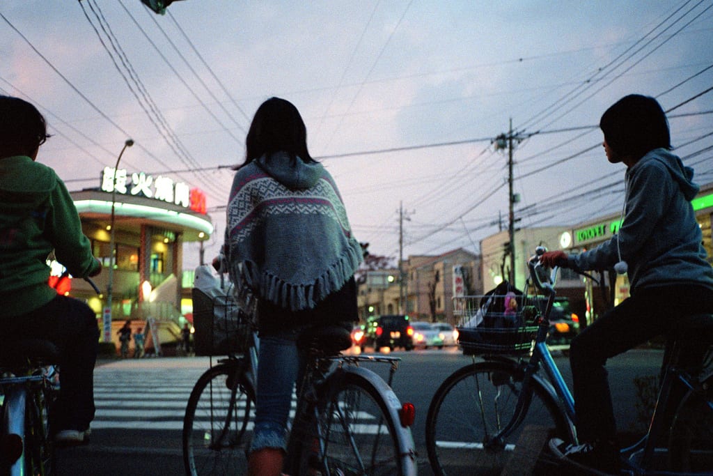 家族も自転車に乗っています
