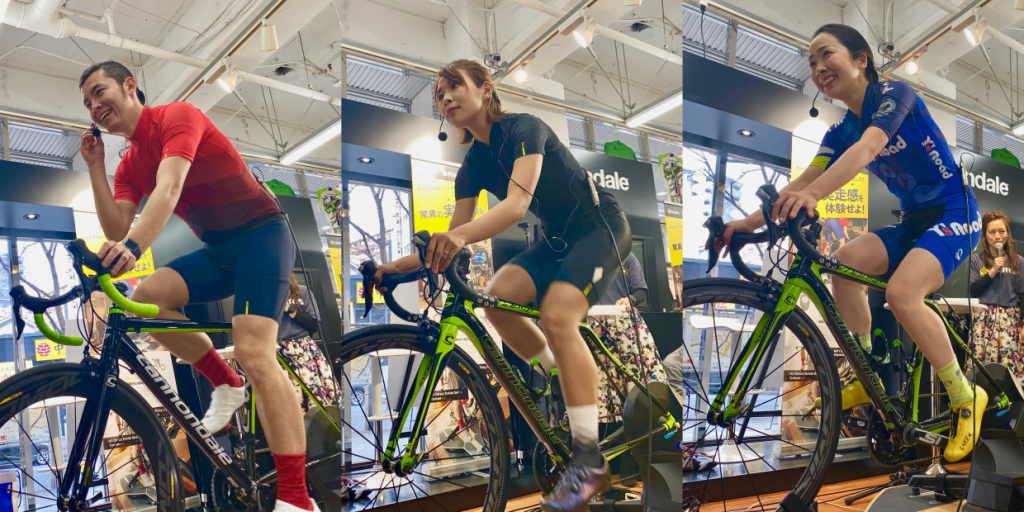 ゲストによるデモンストレーションの様子。左から、けんたさん、篠さん、増田 菜穂子さん