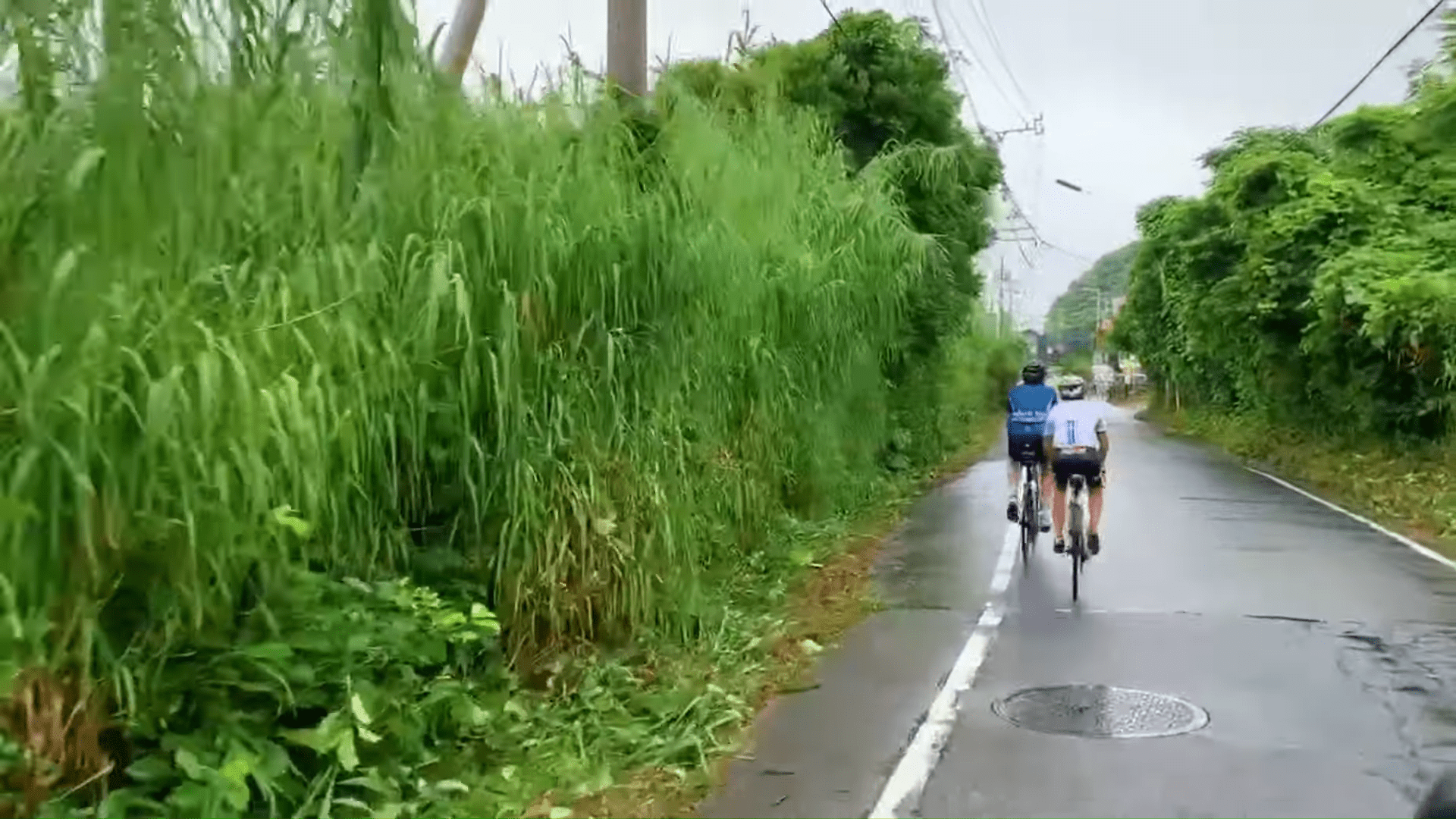 雨の中を走る