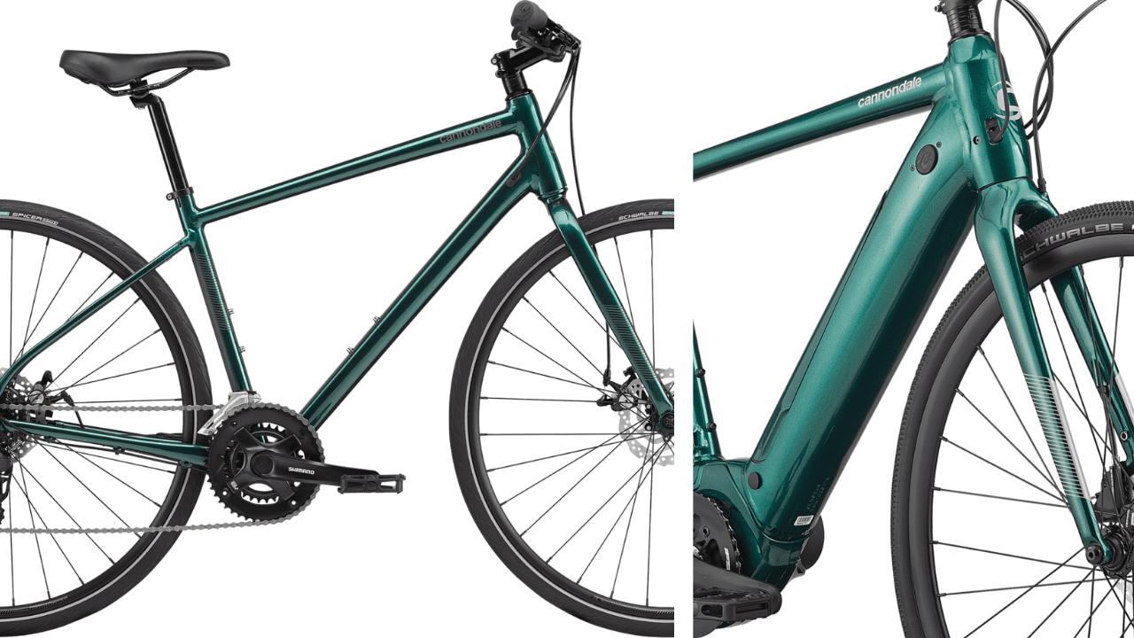 人気のエメラルドがQuick5に登場。e-bikeバージョンのQuick Neo(画像右)にも使われている高級感あるカラーだ。