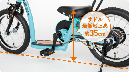 超低床フレームだから地面をしっかり蹴ることができる