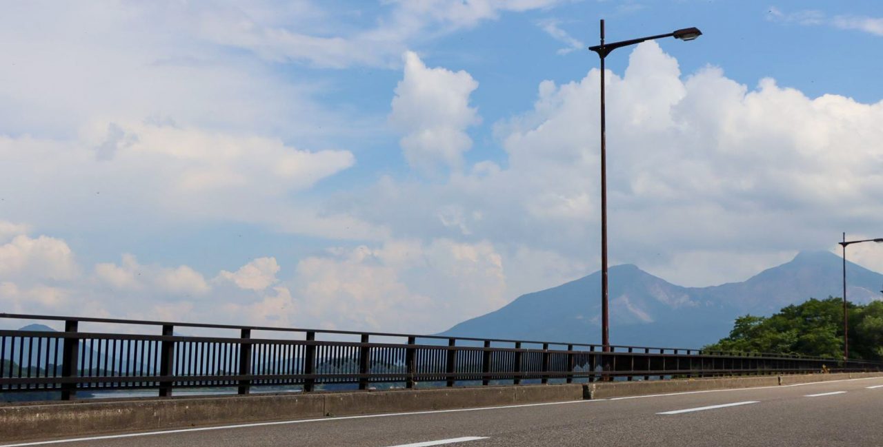 桧原湖 磐梯山 ロードバイク