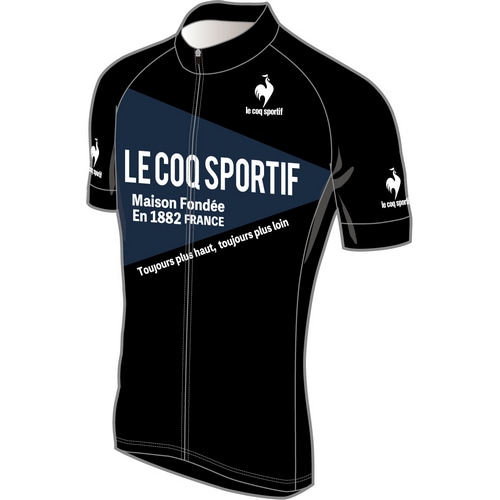 Le coq sportif ( ルコックスポルティフ ) 半袖ジャージ ENTRY JERSEY BLOCK ( エントリー ジャージ ブロック ) ブラック M