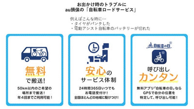 【au損保】「自転車ロードサービス」の対象エリア拡大でさらに便利に
