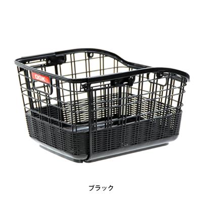 OGK 自転車 後バスケット 固定式籐風スライドうしろバスケット ブラック RB-037