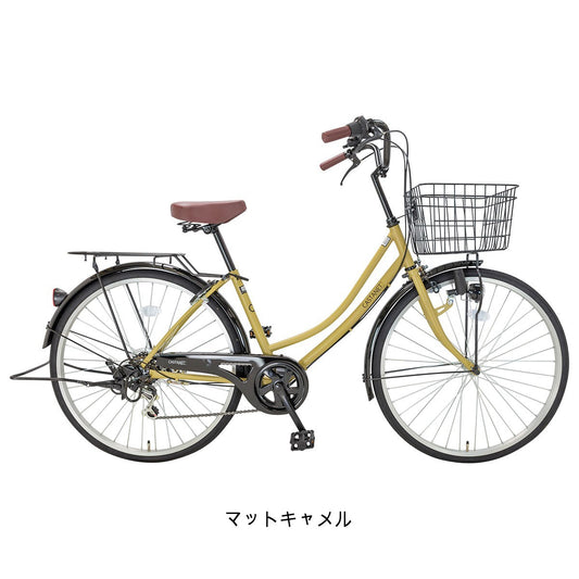 ママチャリ 自転車 カスタネット266 サイクルスポットオリジナル 6段変速 通勤通学におすすめママチャリ FJ-B266W-11B の自転車写真